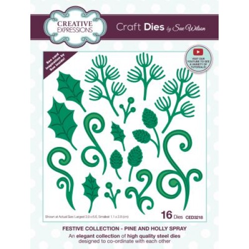 Pine And Holly Spray  - Festive Collection ced3218